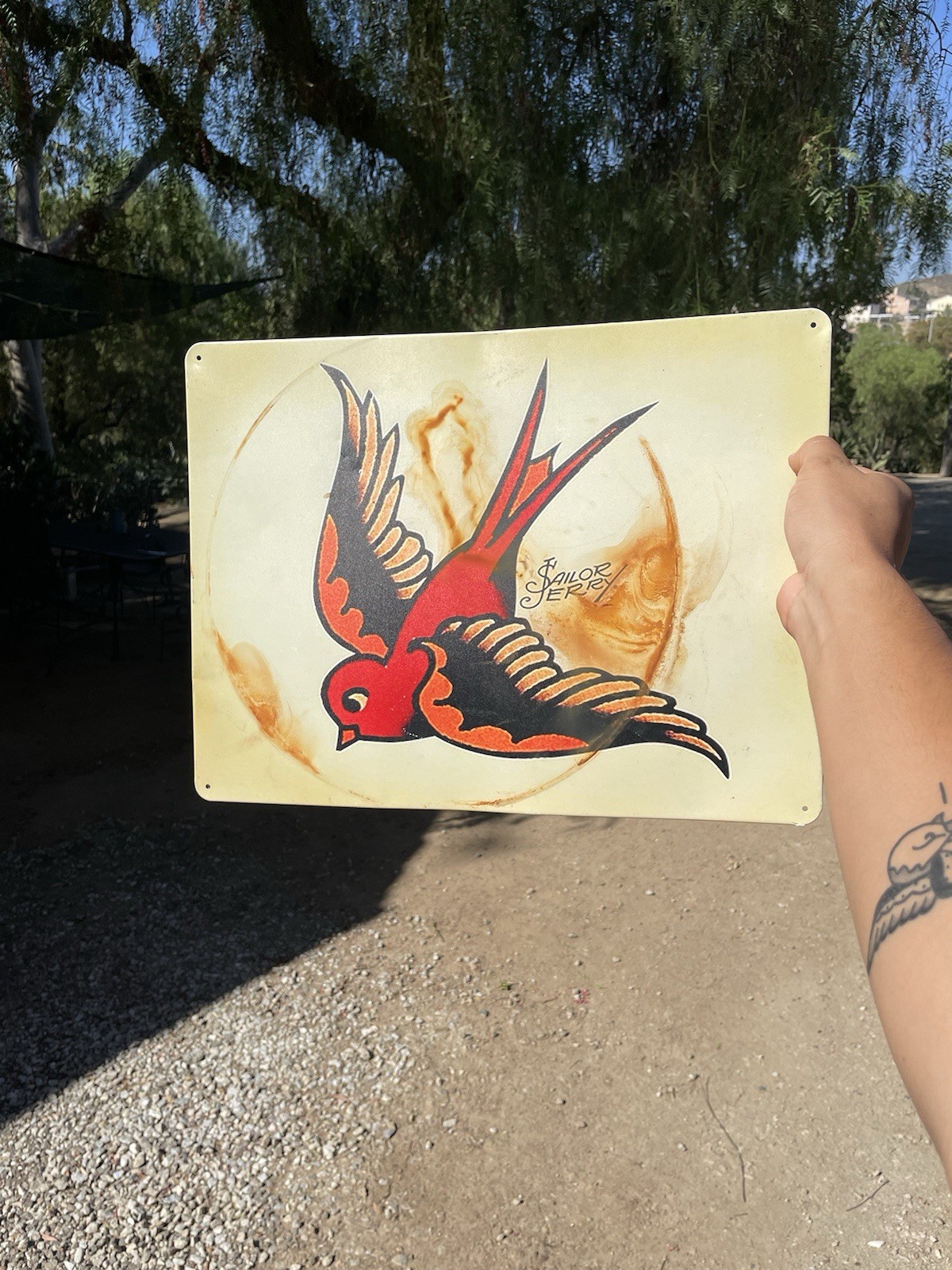 Vintage Antique Sailor Jerry American Traditional Tattoo Metal Sign Collectible