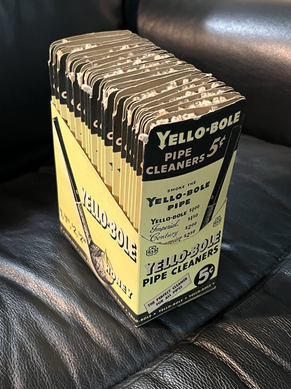 Yello Bole Pipe Cleaners NOS Tobacco Advertising 20 Packs VTG NOS Store Display