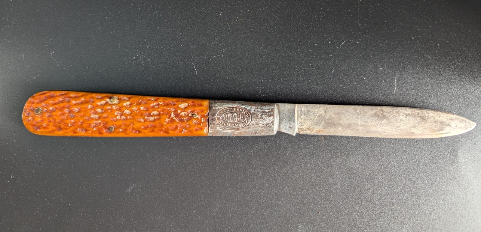 Vintage Bower Daddy Barlow Solingen Germany Jigged Bone Single Blade Pocket Knif