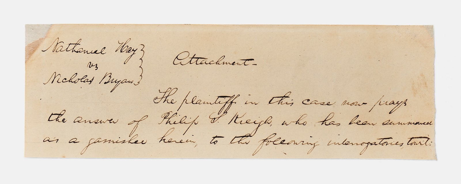 Abraham Lincoln Handwritten Legal Document Fom Hay v. Bryan in 1841