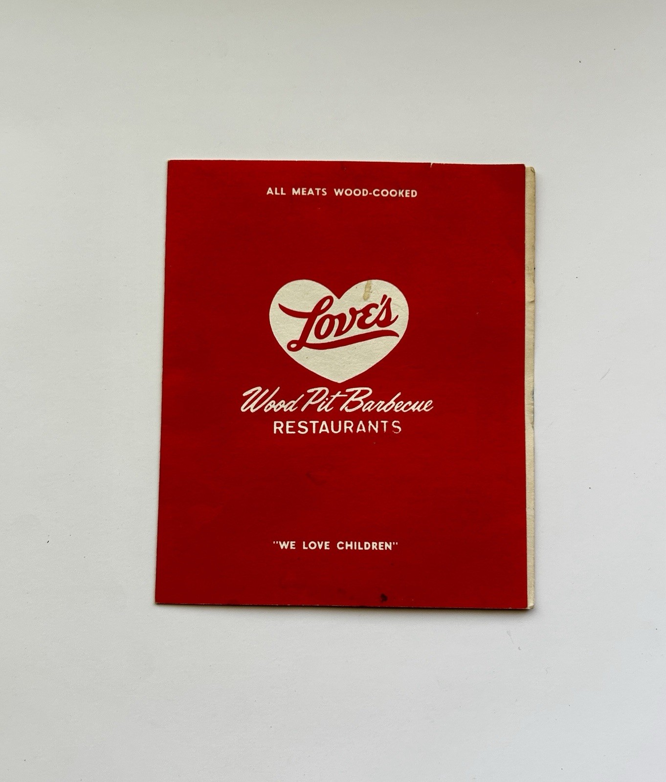 Vintage Love\'s Wood Pit Barbecue Restaurants Hollywood Blvd California Menu