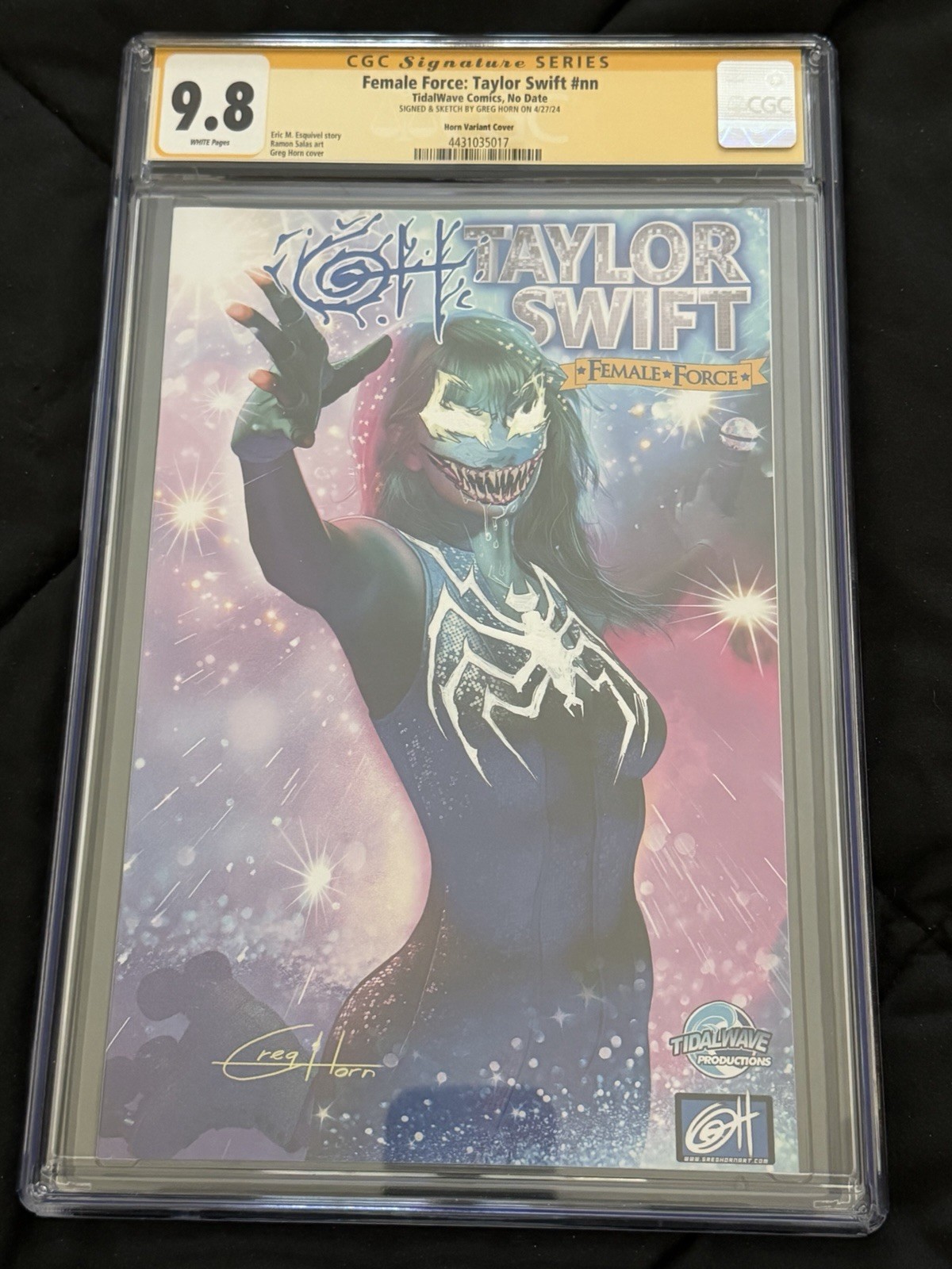 FEMALE FORCE: TAYLOR SWIFT (VENOMIZED) #NN CGC SS 9.8 SIGNED/REMARKED GREG HORN FEMALE FORCE: TAYLOR SWIFT (VENOMIZED) #NN CGC SS 9.8 SIGNED/REMARKED GREG HORN