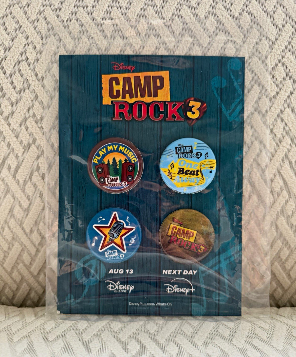 (NWT) Disney ‘Camp Rock 3’ Collectible Pinback Button  Set