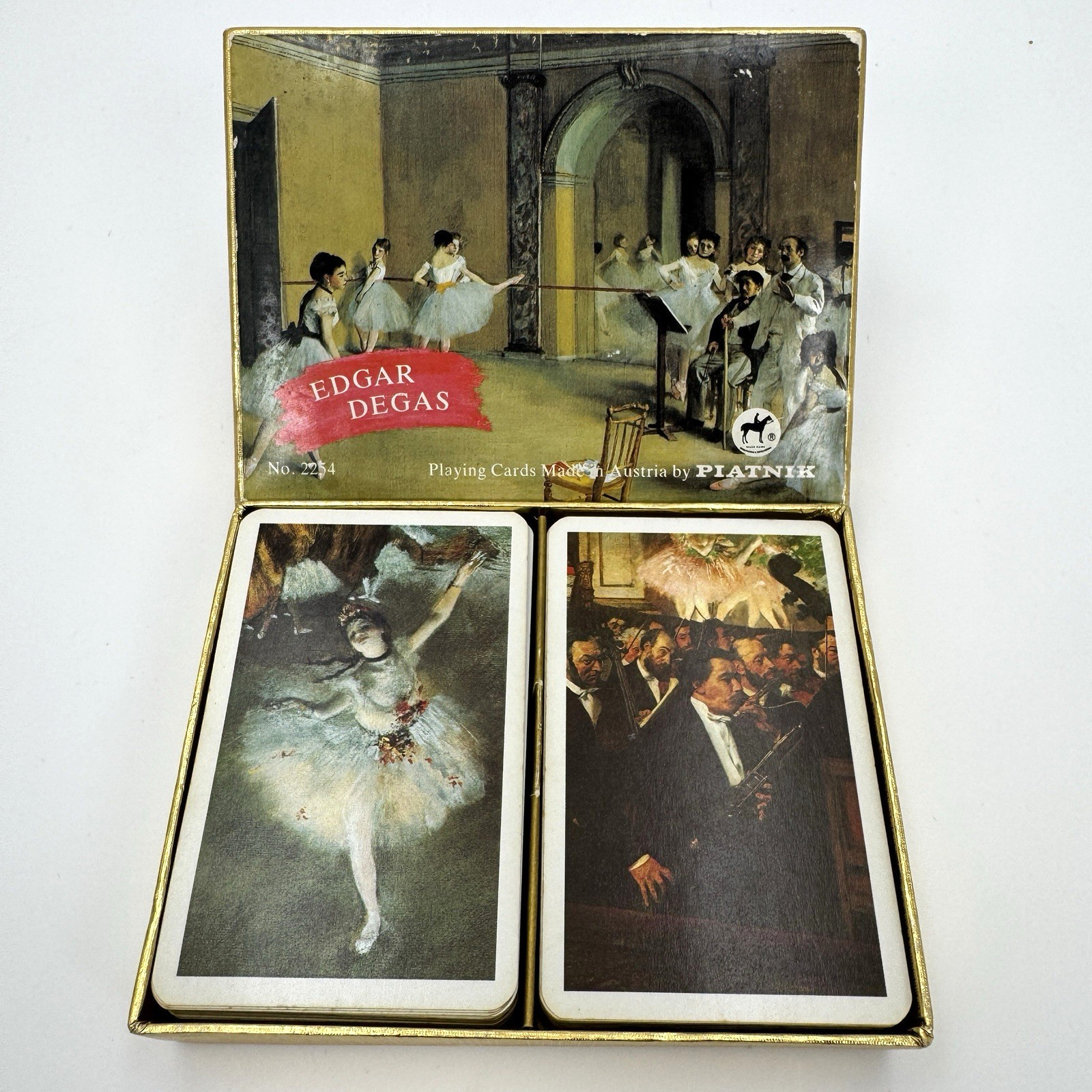 Vintage Piatnik Playing Cards 2254 EDGAR DEGAS Box of 2 Complete Decks Austria