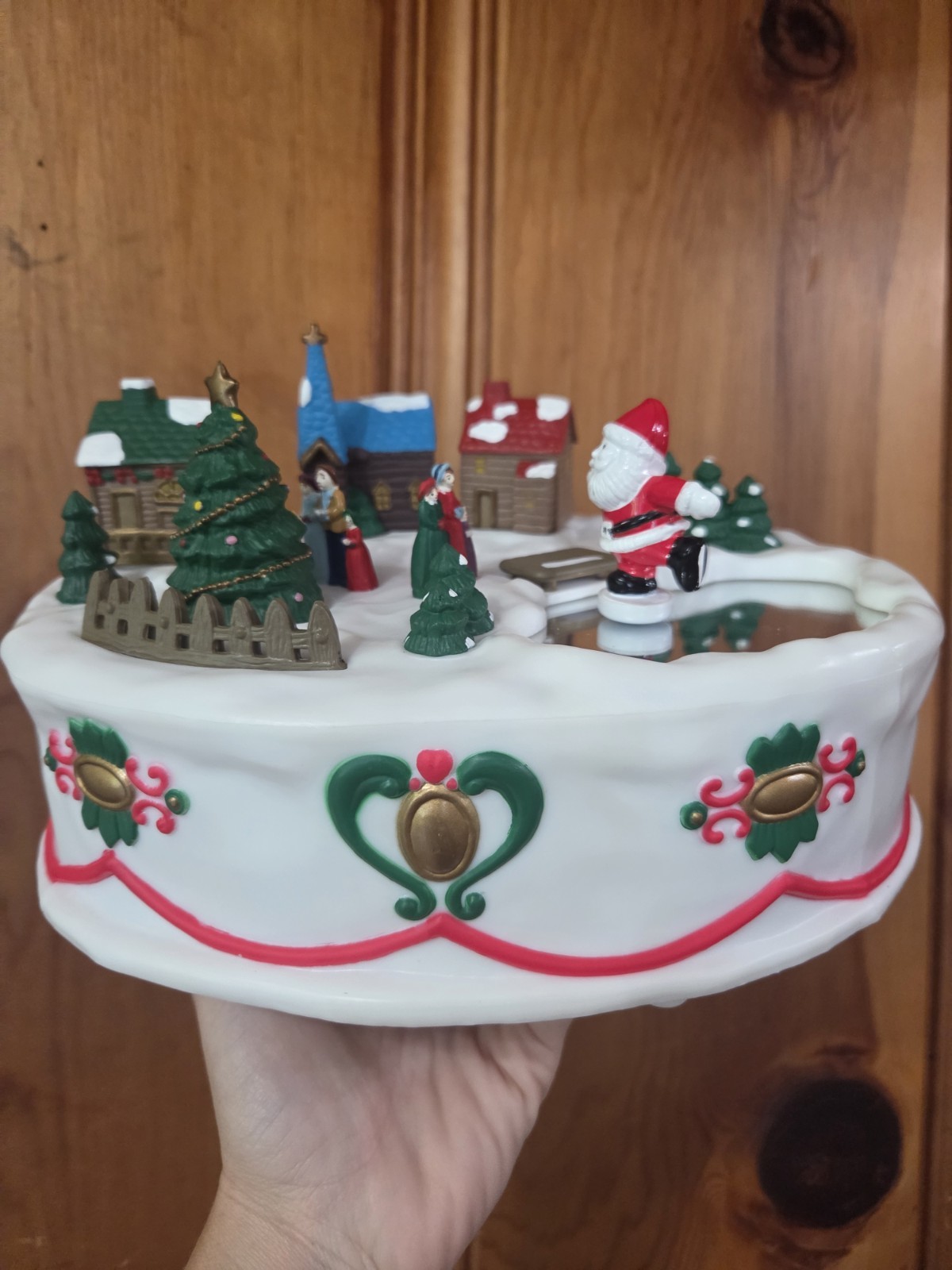 Christmas Music Box With Ice Skating Santa