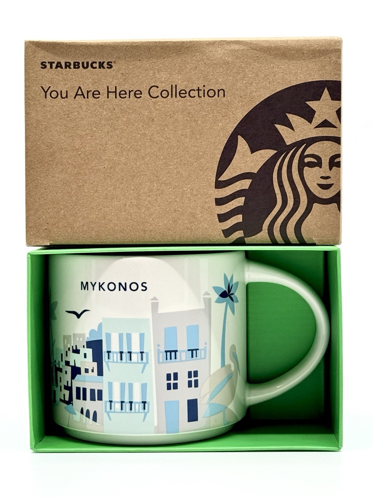 Starbucks Mykonos Greece You Are Here Collection 14oz Ceramic Mug NEW 🇬🇷