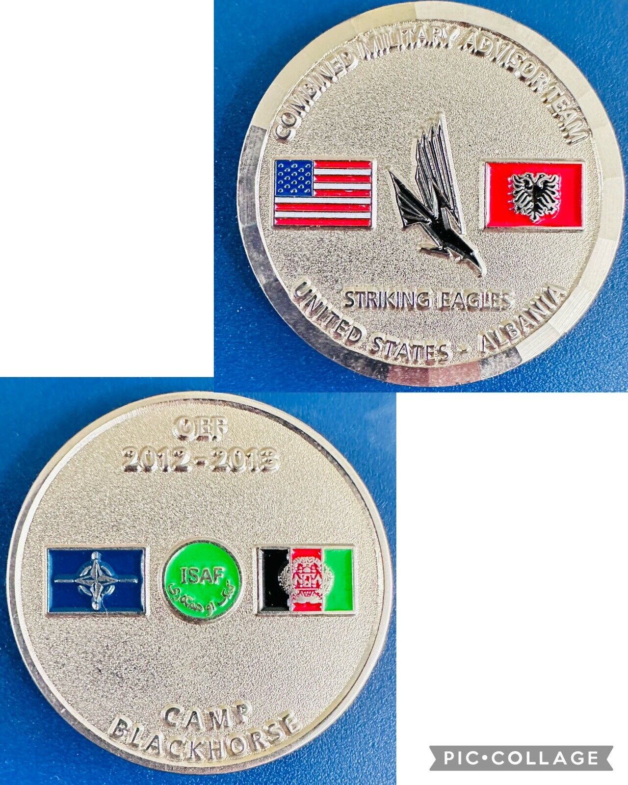 Striking Eagles United States Albania OEF Camp Blackhorse Challenge Coin