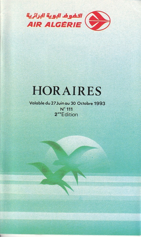 Air Algerie timetable 1993/06/27