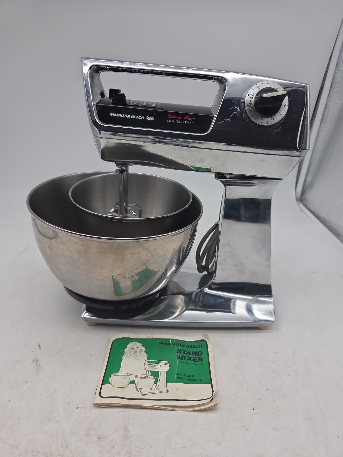VTG Hamilton Beach Scovill Deluxe 9 Speed Mixer Chrome Retro Model 40-5