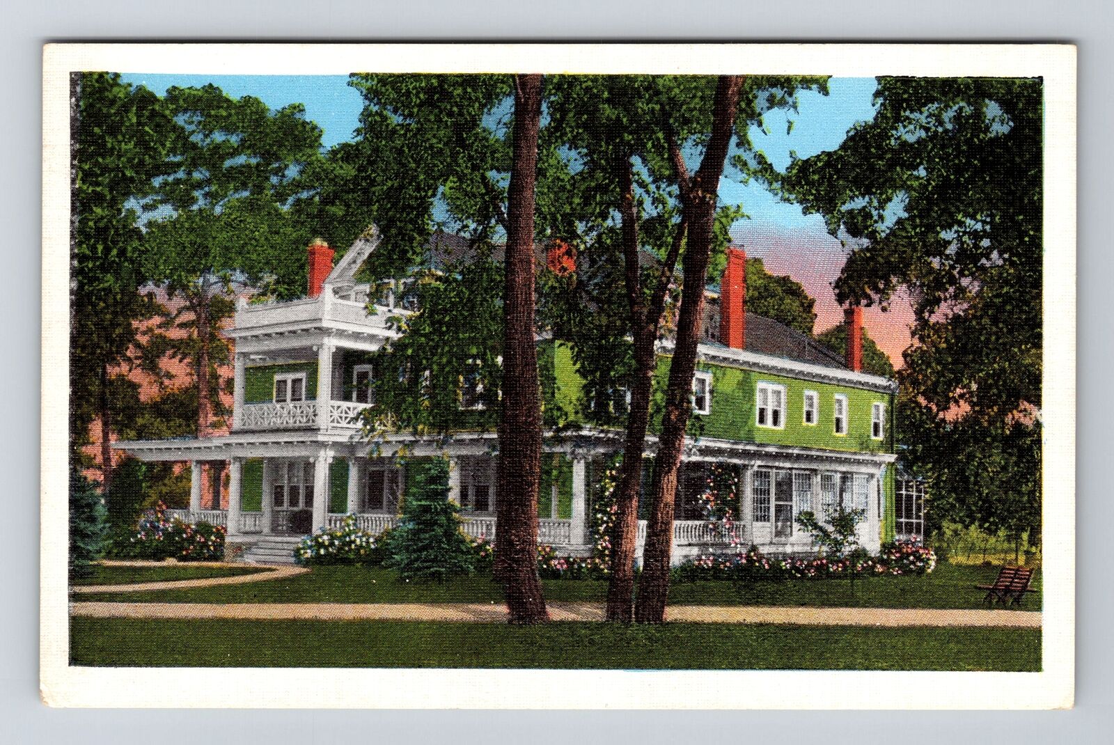 Worthington OH-Ohio, House #1 at Harding Sanitarium, c1940 Vintage Postcard