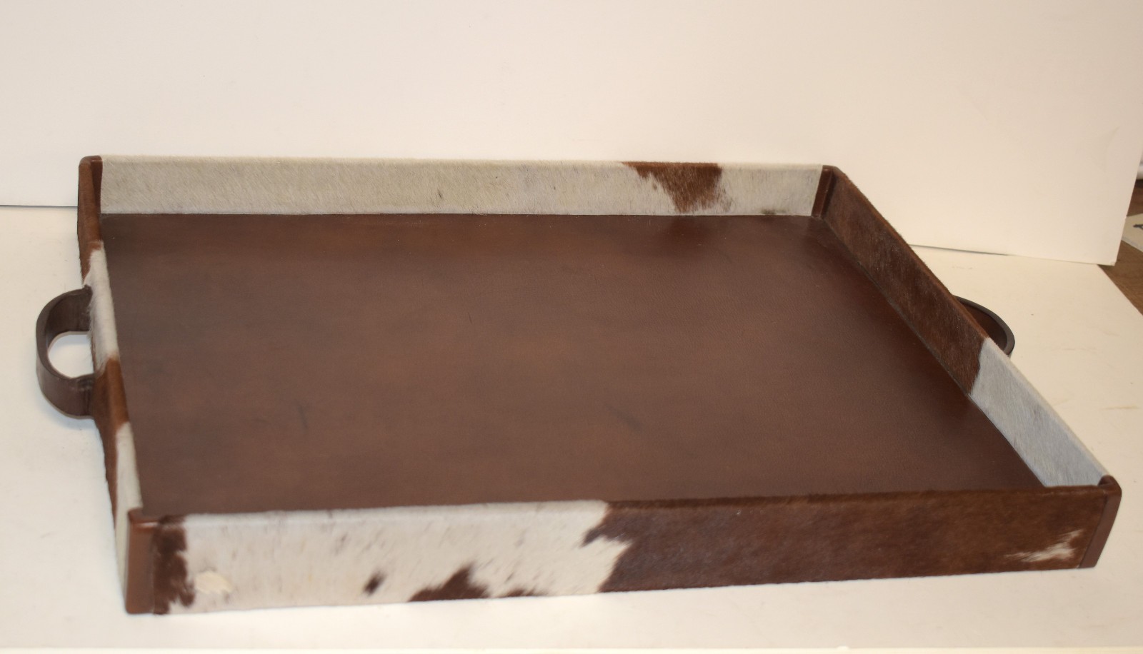 House of Mercier Cowhide and Leather serving tray House of Mercier Cowhide and Leather serving tray