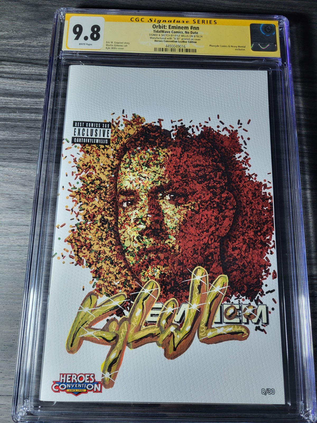 Orbit: EMINEM  Relapse LEATHER Cover 8 of 30 - CGC 9.8 Signed/Remark Kyle Willis