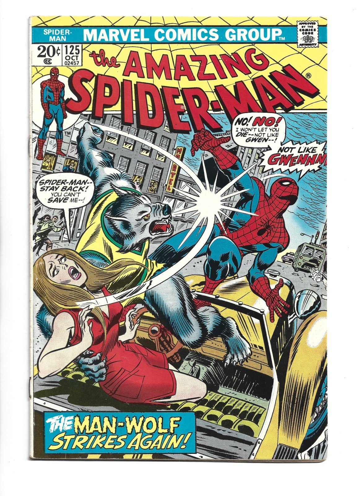 Amazing Spider-man #125, FN- 5.5, 2nd Appearance Man-Wolf