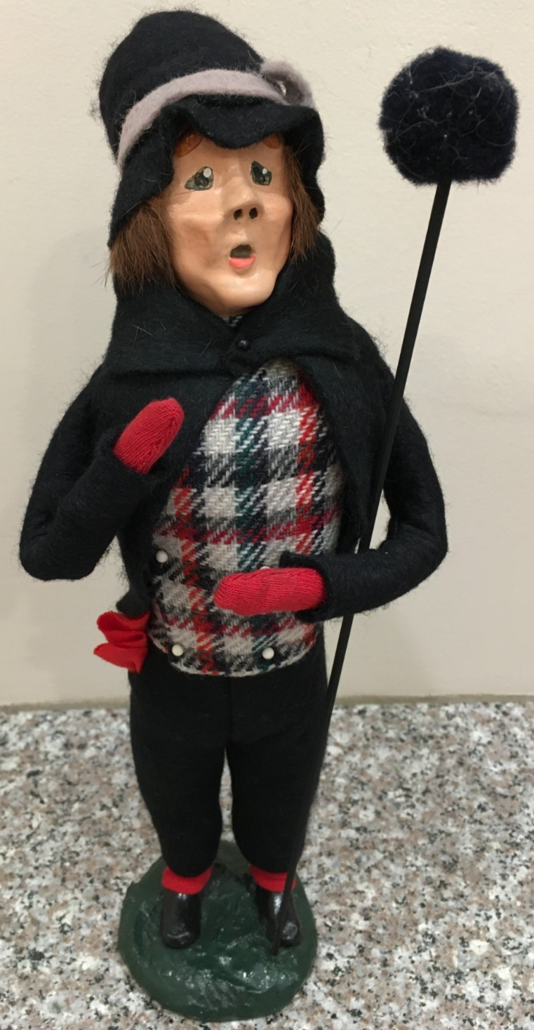 Rare Vtg Byers Choice Carolers 1984 Chimney Sweep Man Bumpy Base & Gold Label