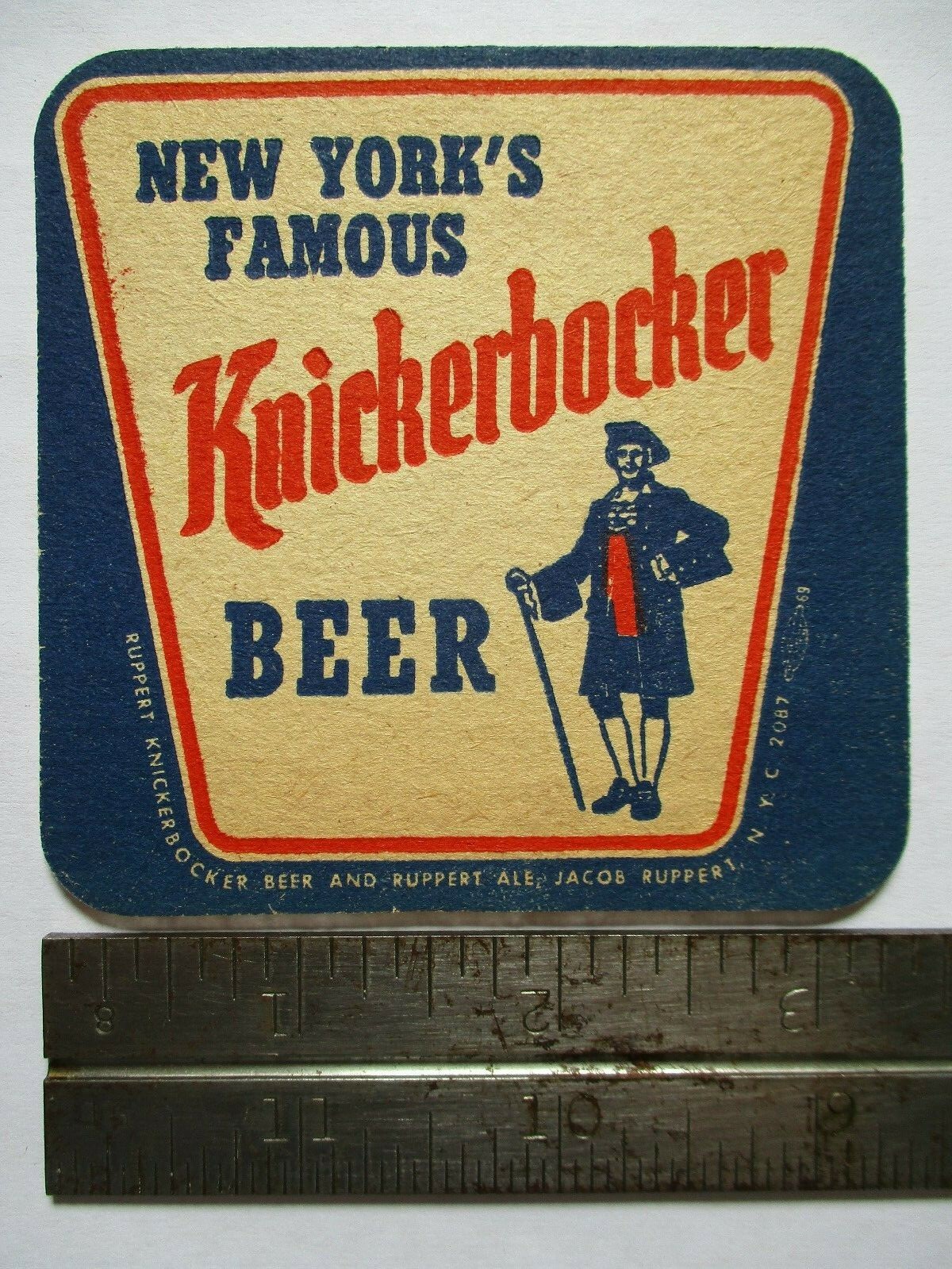 Vintage NYC 2-Sided Beer Coaster Knickerbocker & Ruppiner Dark Ale Jacob Ruppert Vintage NYC 2-Sided Beer Coaster Knickerbocker & Ruppiner Dark Ale Jacob Ruppert
