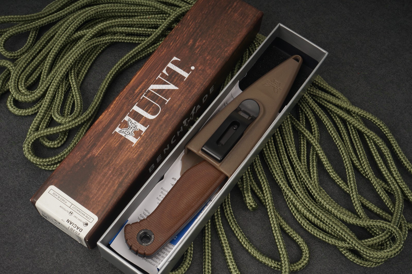 Benchmade Dacian 203 Blue Denim Micarta CPM-MagnaCut Stonewash Fixed Blade
