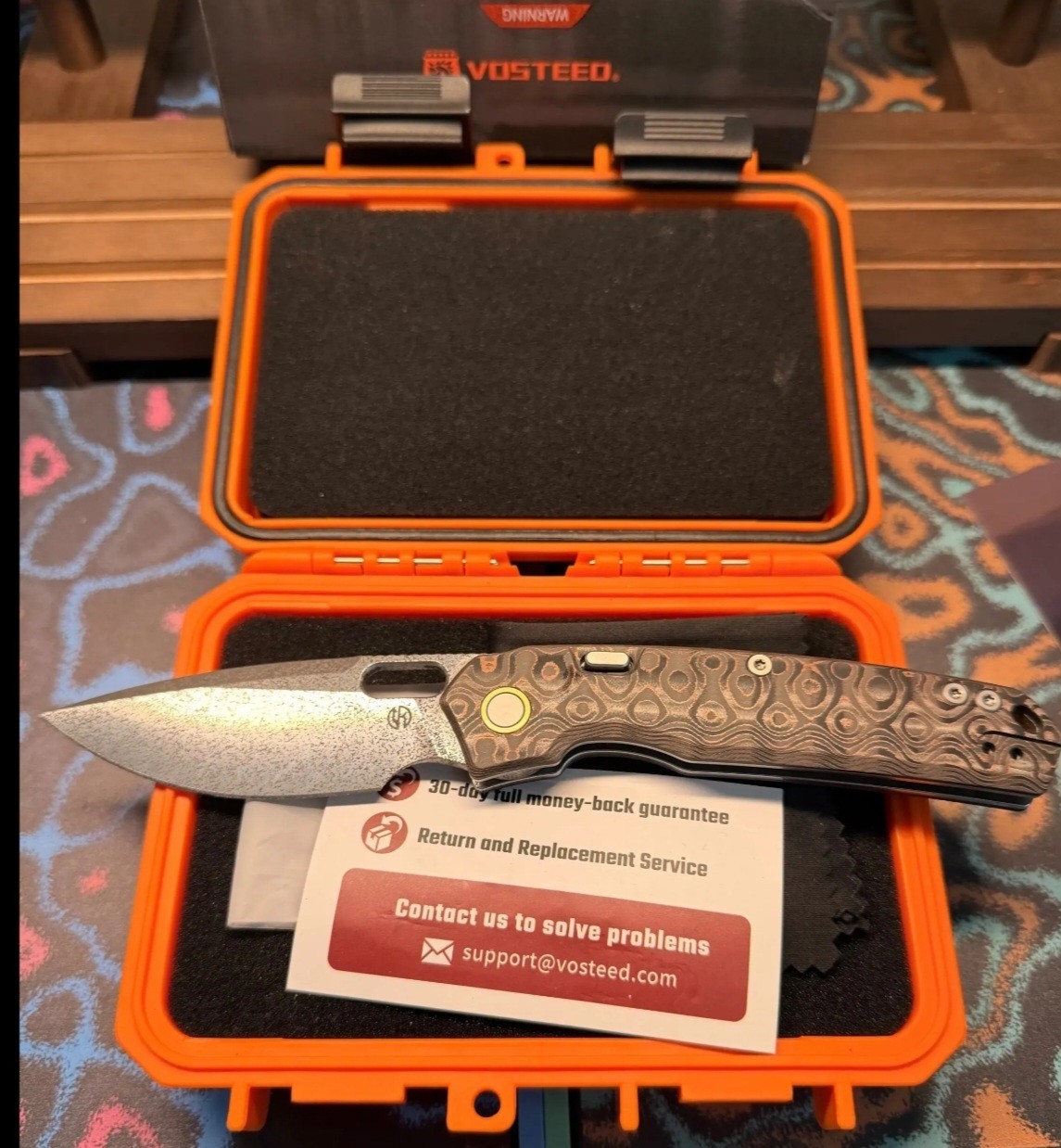 Vosteed Psyop uni copper fat carbon and Custom Shmeckled blade