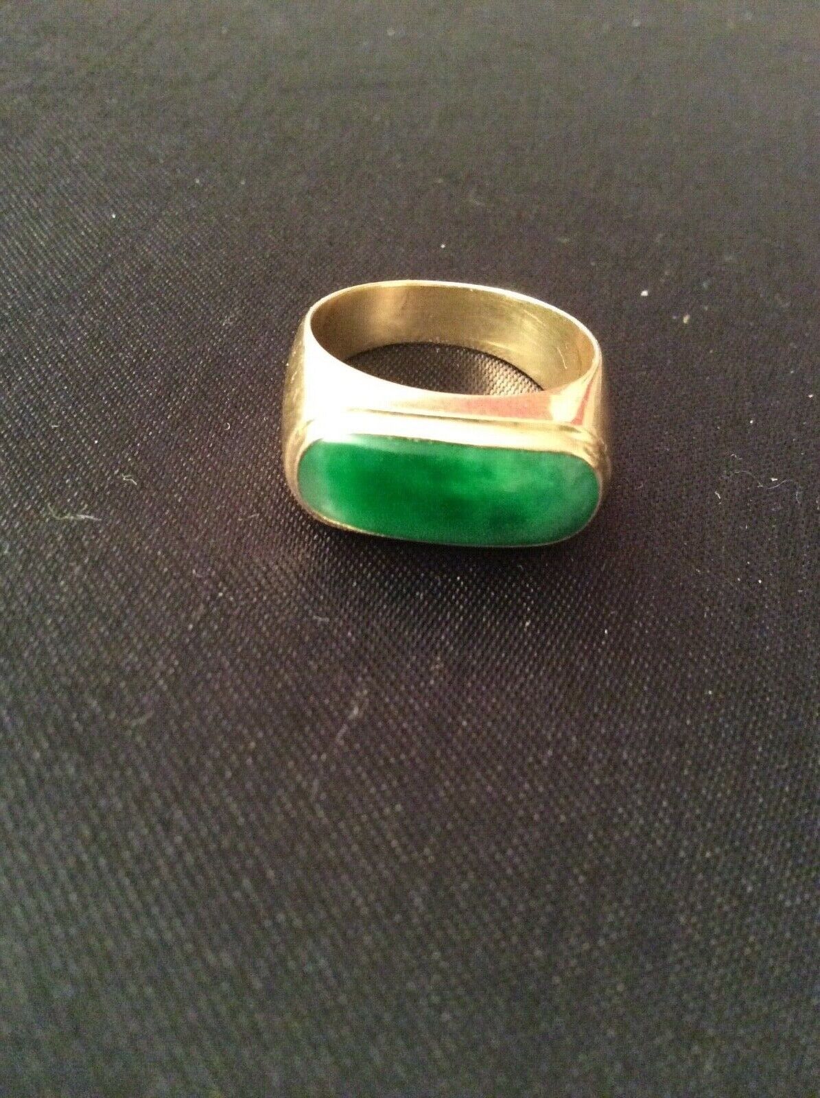 Jadeite Jaden Solid 18K Yellow Gold Ring size 9 （9.2g）