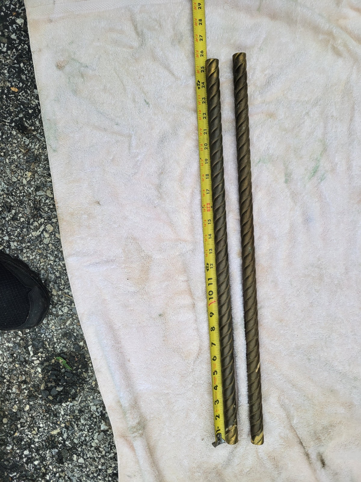 Twisted Rope Brass Tubing Pipe Pole Sleeve 25\