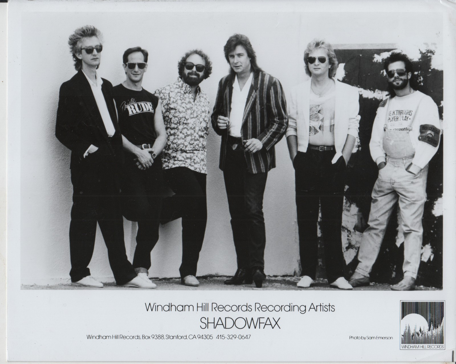 New Age Electronic Jazz SHADOWFAX B&W 8x10 Publicity PHOTO Windham Hill