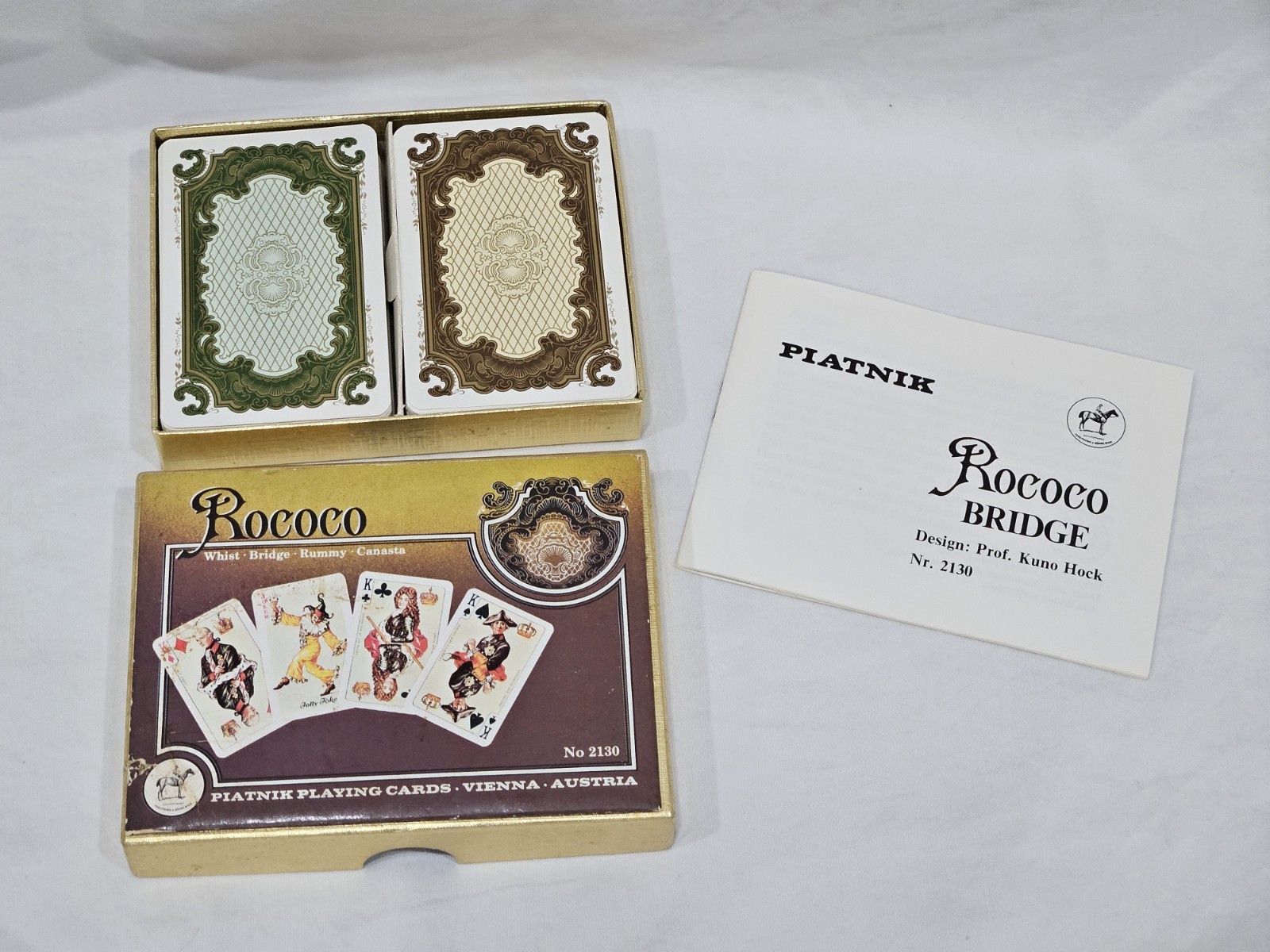 Vtg Rococo Piatnik Playing Cards 2- Deck Austrian European Nobles Royalty #2130