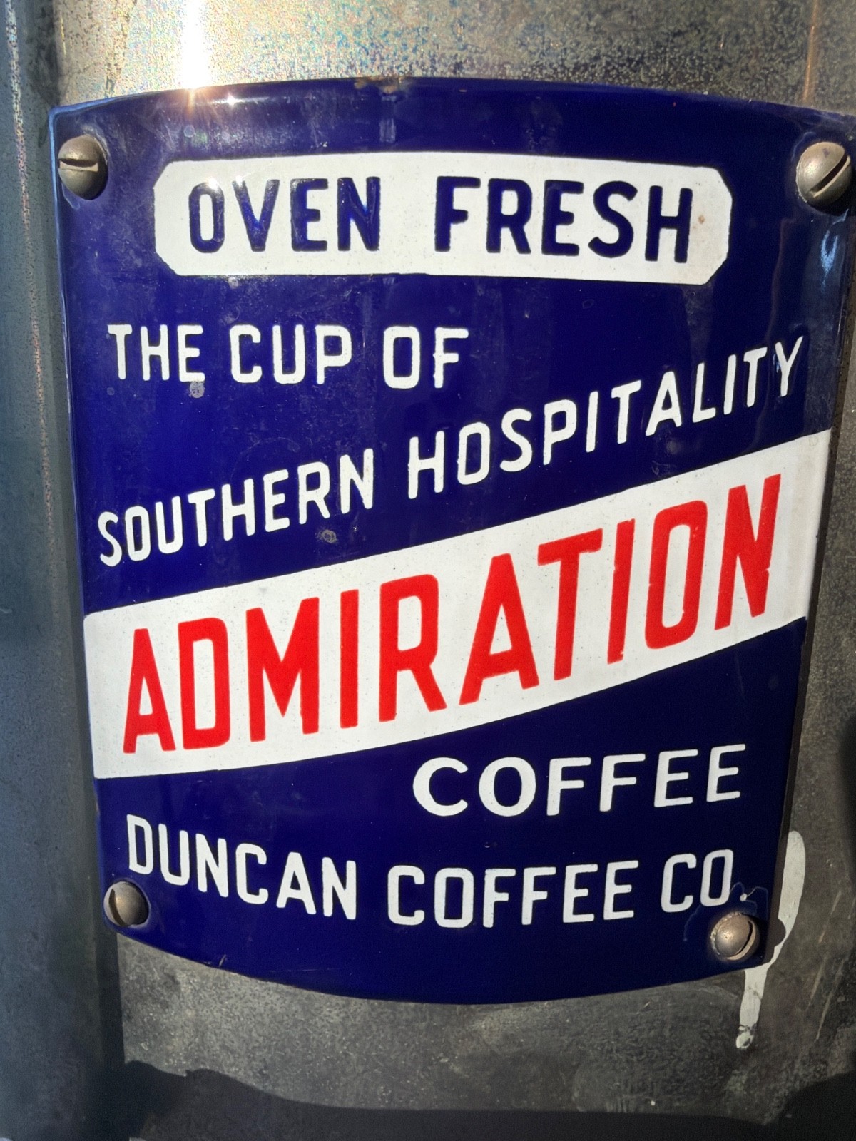 Rare 1930s Duncan’s Admiration Coffee  Antique Porcelain advertising sign
