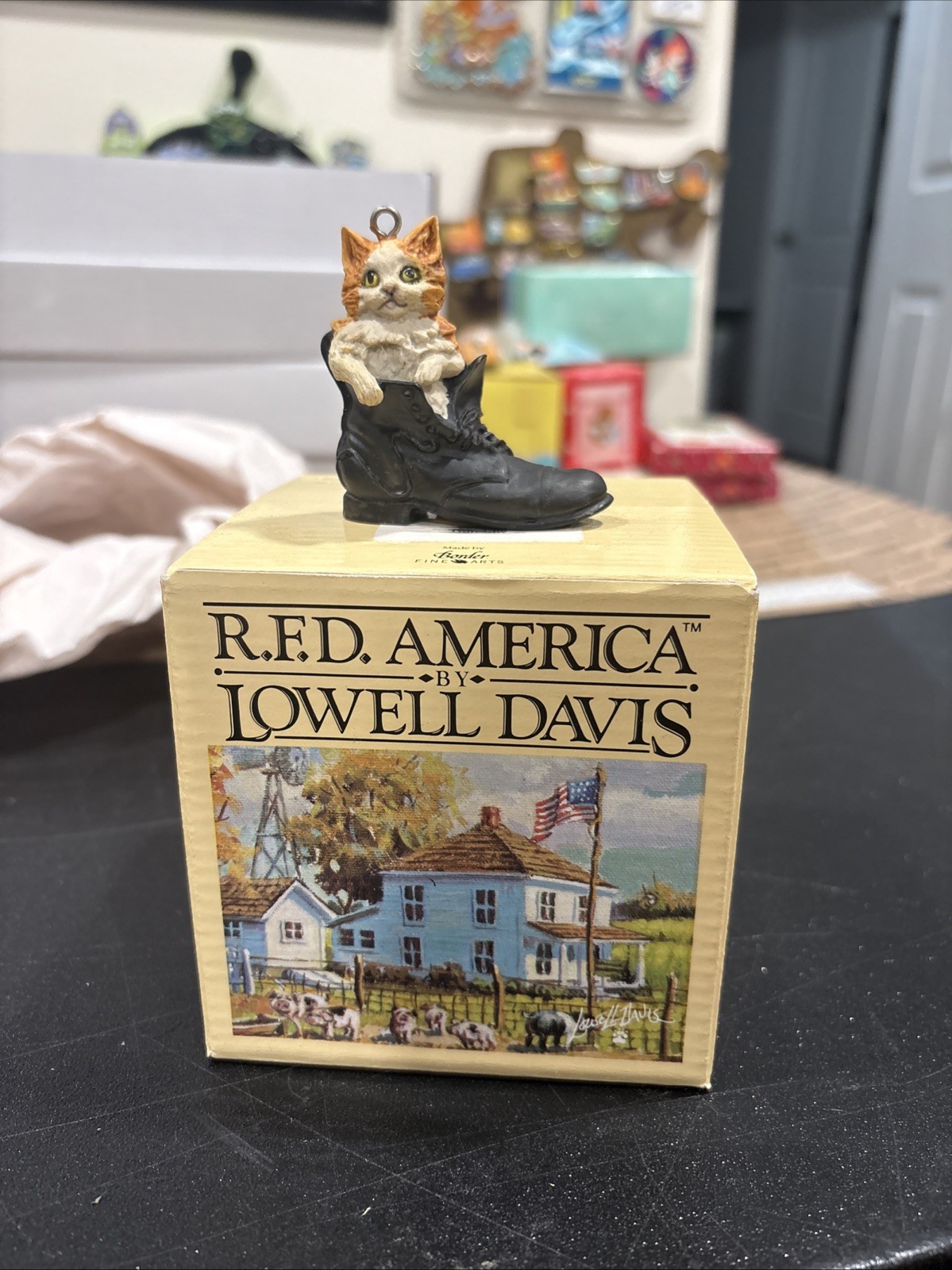 Lowell Davis Cat In Boot Ornament 1989 R.F.D America Original Box Schmid