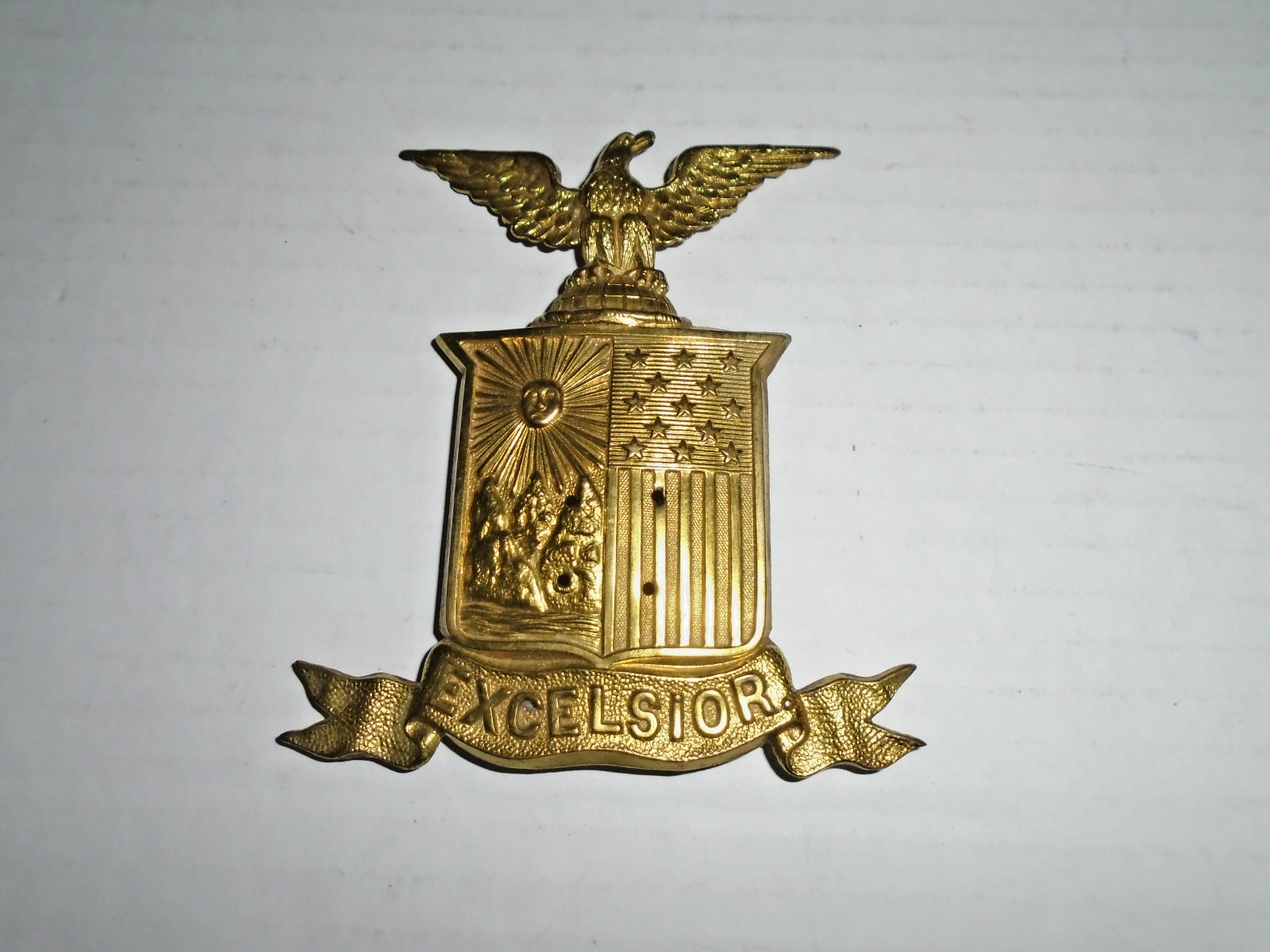 Antique M1881 New York National Guard Helmet Plate