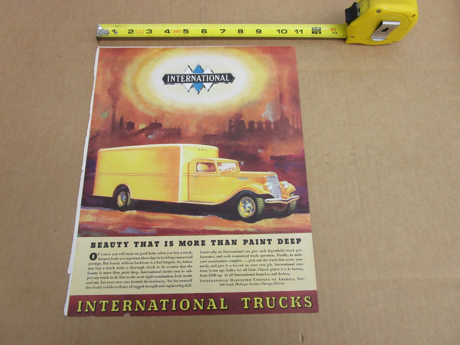 1934 International IH Truck ORIGINAL vintage print magazine advertisement ad