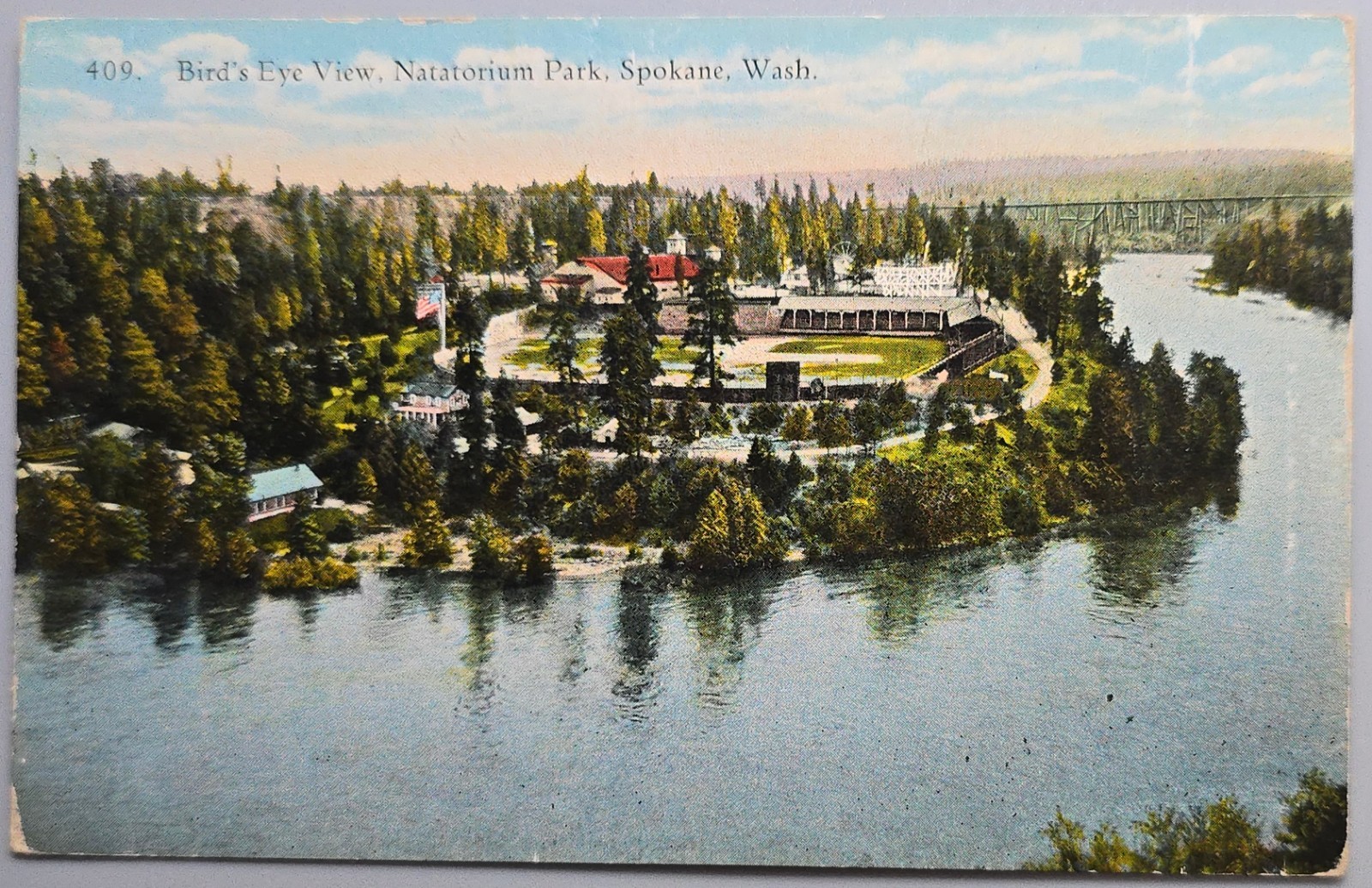 Bird\'s Eye View Natatorium Park Spokane WA Antique Divided Back Postcard Bird\'s Eye View Natatorium Park Spokane WA Antique Divided Back Postcard