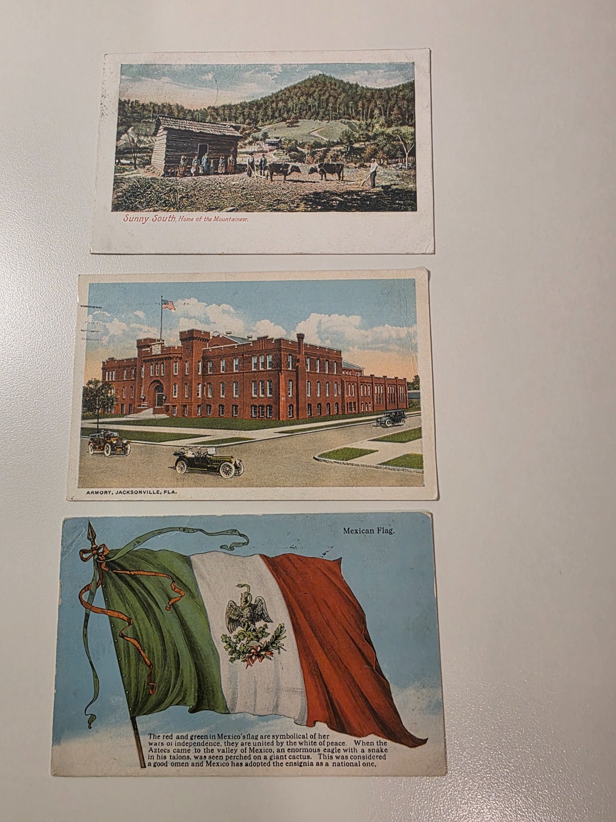 3 Antique Used Postcards - 1917/Jacksonville, FL 1917/ Mexican Flag 1916 3 Antique Used Postcards - 1917/Jacksonville, FL 1917/ Mexican Flag 1916