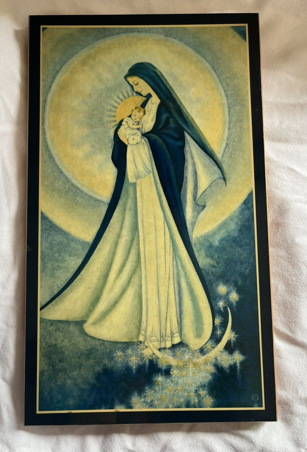 Vintage Mother of Light Plaque Sign Religious Art MaryKnoll Sisters GUC