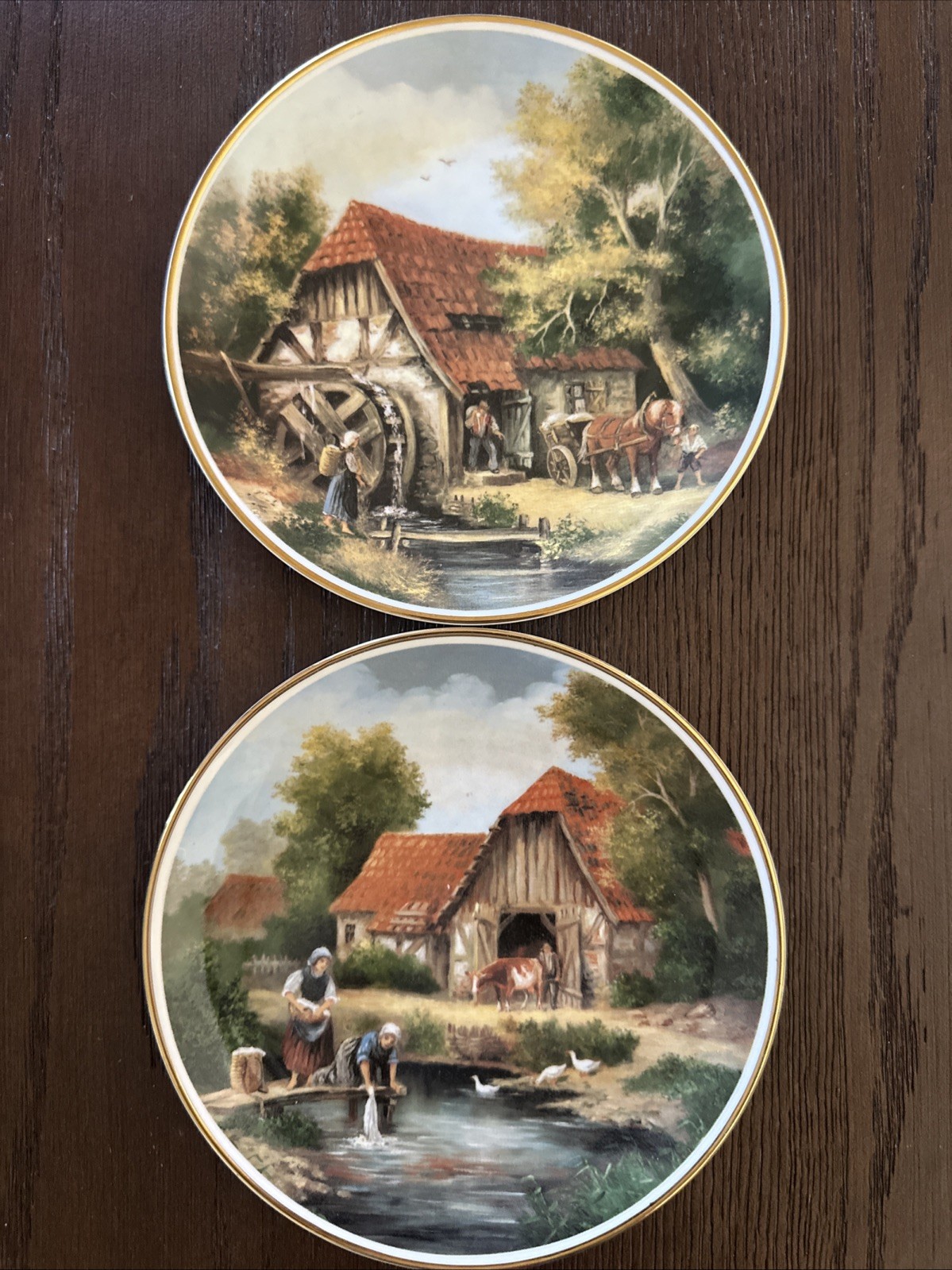 2 Village Life Painted By Elisabeth Paetz-Kalich Watermill & Washing Day