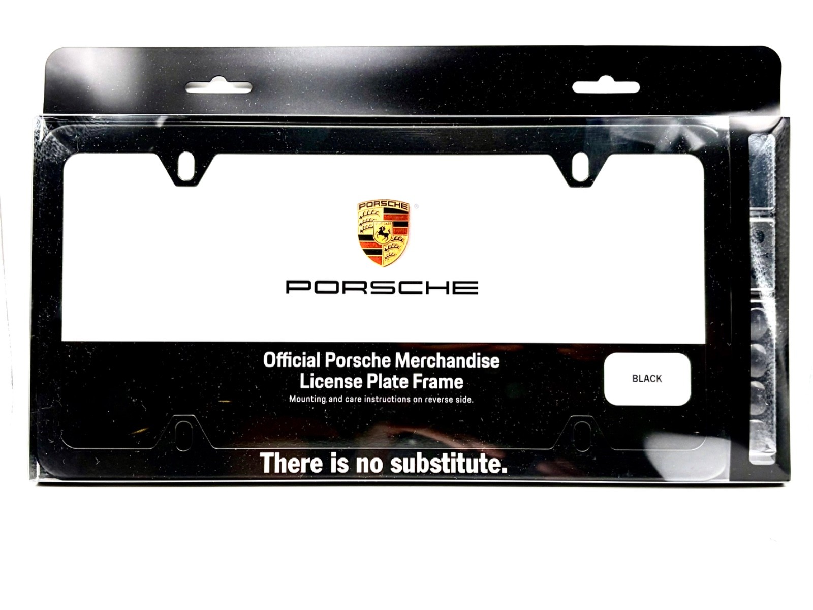 Genuine Porsche “There is no substitute” License Plate Frame Black
