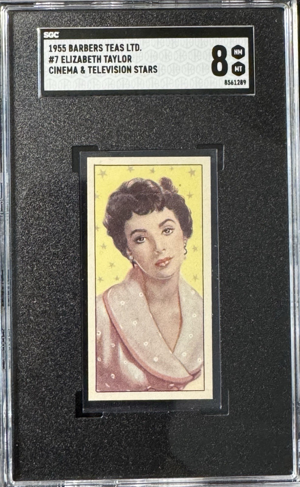 1955 Barbers Tea LTD. Cinema & T.V. Stars Elizabeth Taylor #7 SGC 8