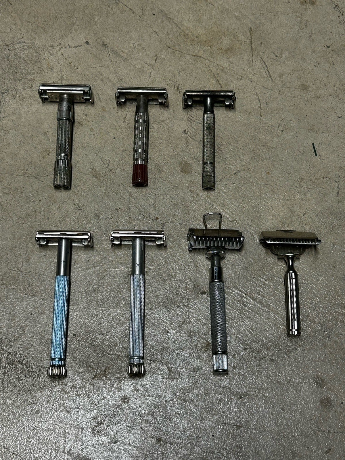 Lot of 7 Vintage Metal Safety Razors Multiple Razors