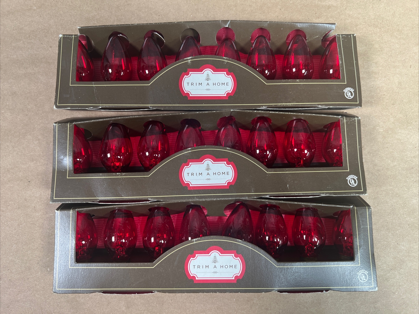 3 Vtg 8 K-Mart C-7 Cool-Lite Transparent Red Indoor/Outdoor 5 Watt 24 Bulbs 3 Vtg 8 K-Mart C-7 Cool-Lite Transparent Red Indoor/Outdoor 5 Watt 24 Bulbs