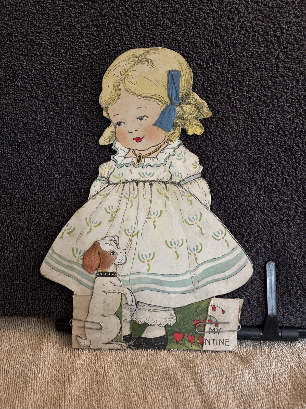 Antique Valentine Die Cut card 