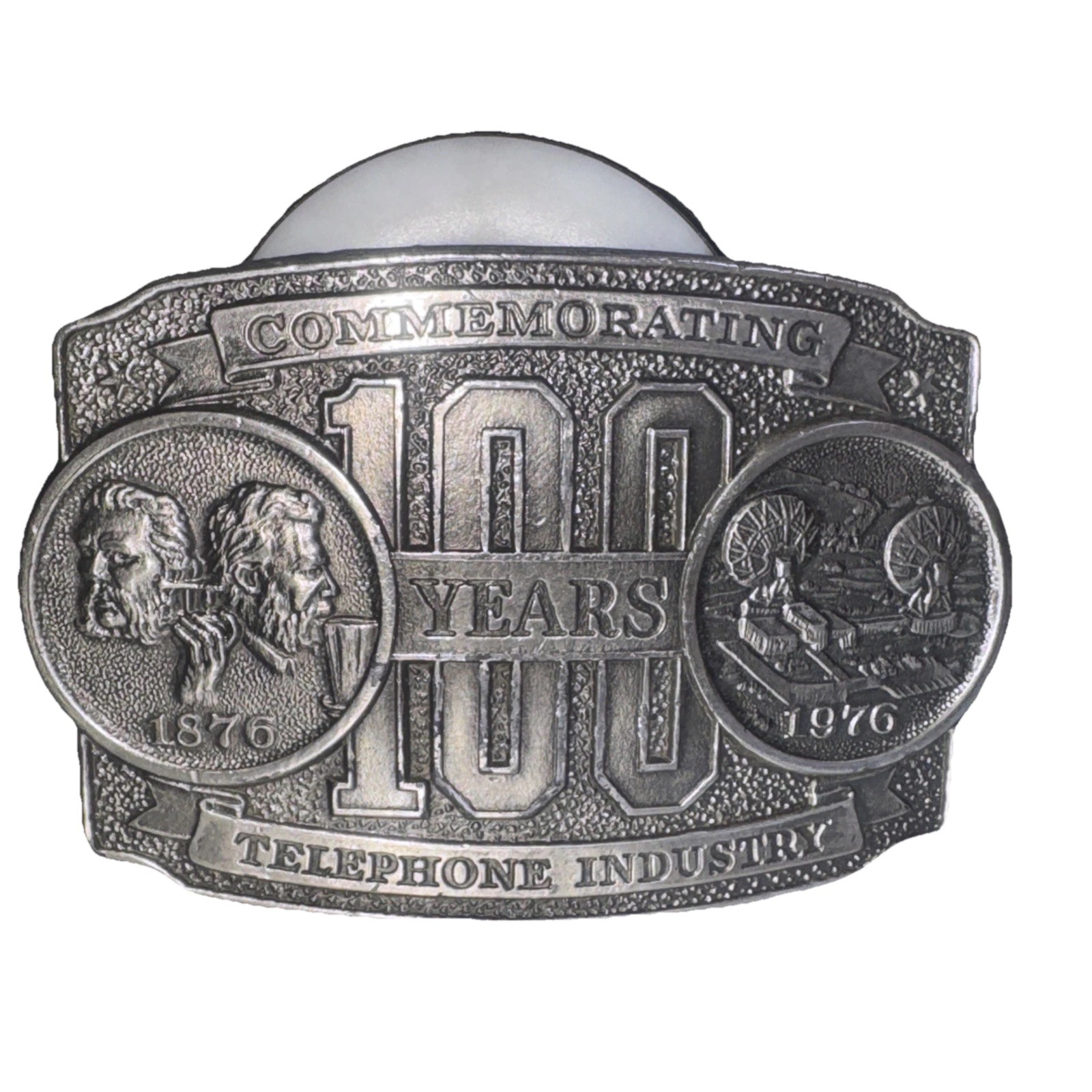 Telephone Industry 100 Year 1876 1976 Commemorative Belt Buckle Vtg Lewis.TWY446