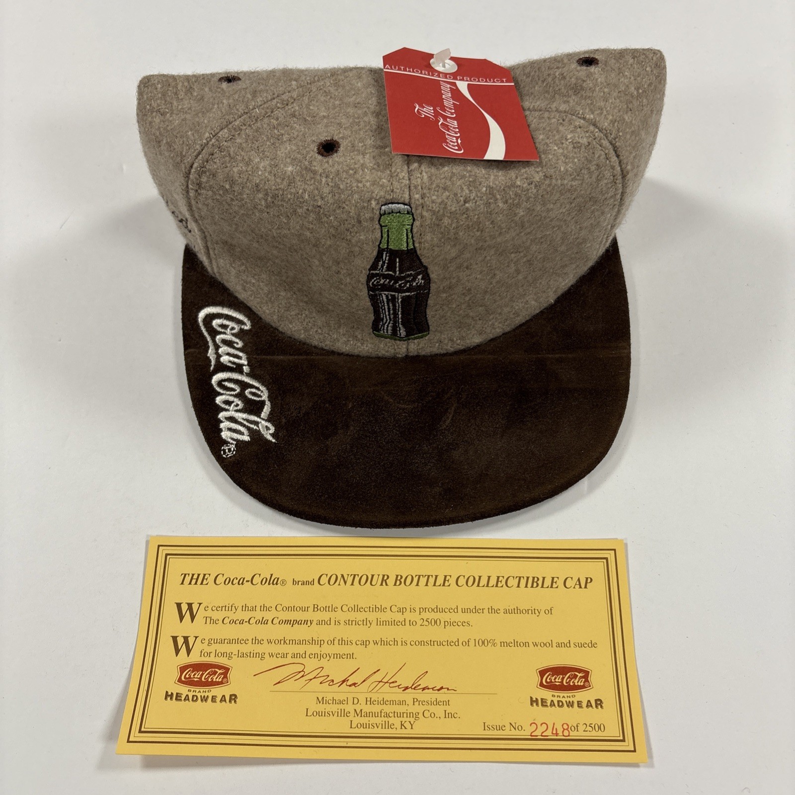 1996 Coca Cola Bottle Hat Collectors Series Limited Edition /2500 with Box & COA