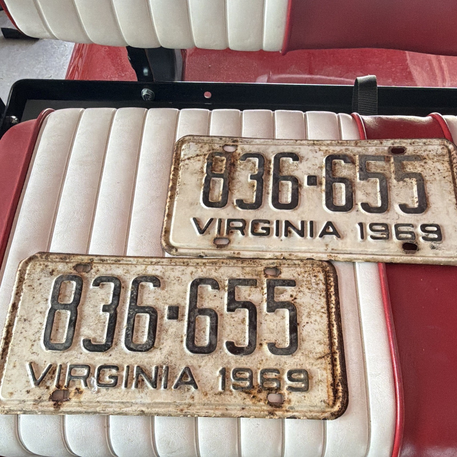 Matching 1969 Vintage Virginia License Plates 63-455
