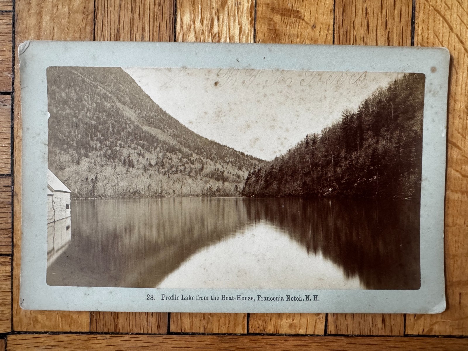 Antique Photograph Profile Lake White Mountains New Hampshire Benjamin Kilburn