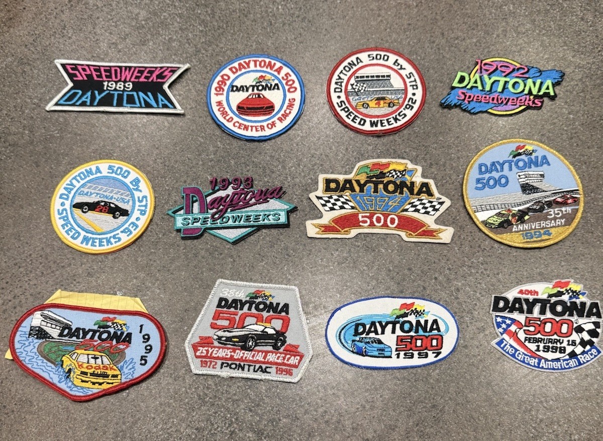 Lot of 12 Vintage NASCAR  Daytona Race Patches 80’s & 90’s Great For Jacket Hats