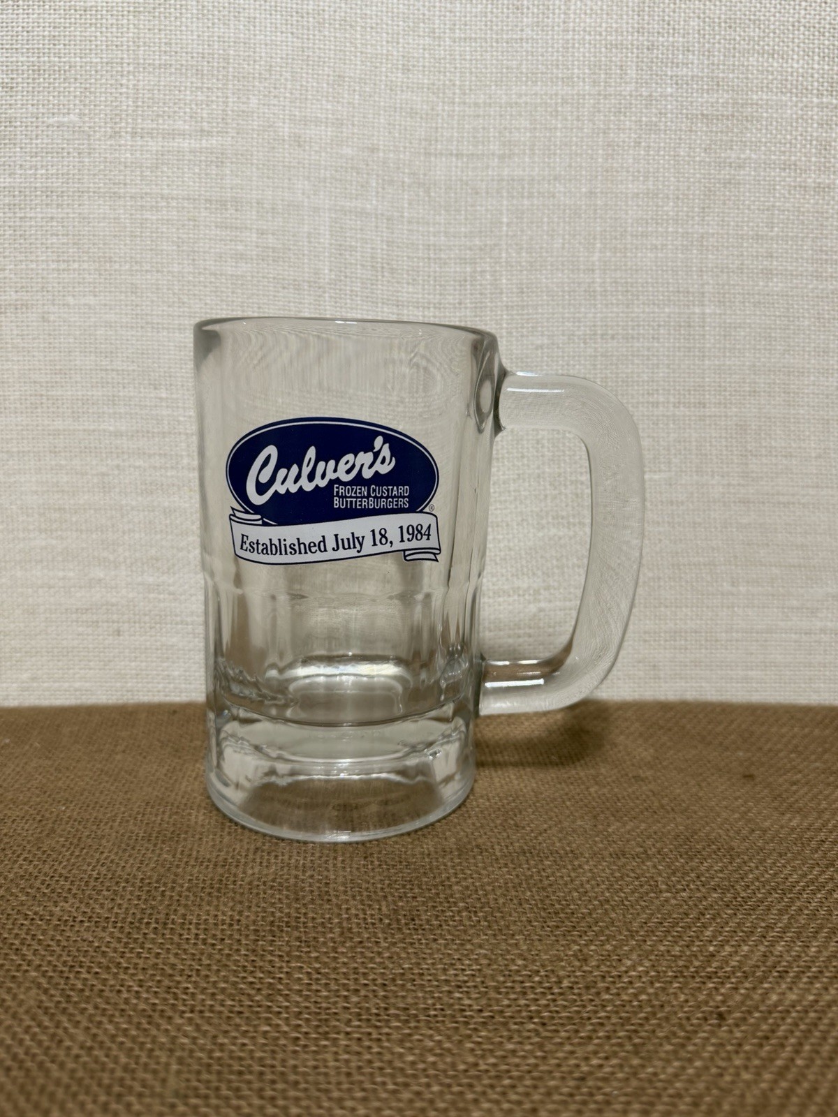 Culvers Frozen Custard Butter Burgers Established July 1984 Root Beer Mug Glass Culvers Frozen Custard Butter Burgers Established July 1984 Root Beer Mug Glass