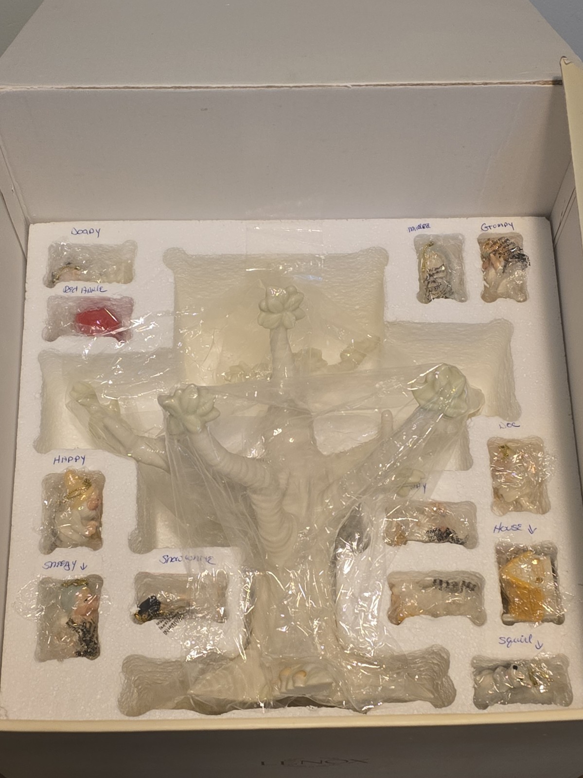 Lenox Disney Snow White Seven Dwarf Ornament Tree Set Complete COA New In Box