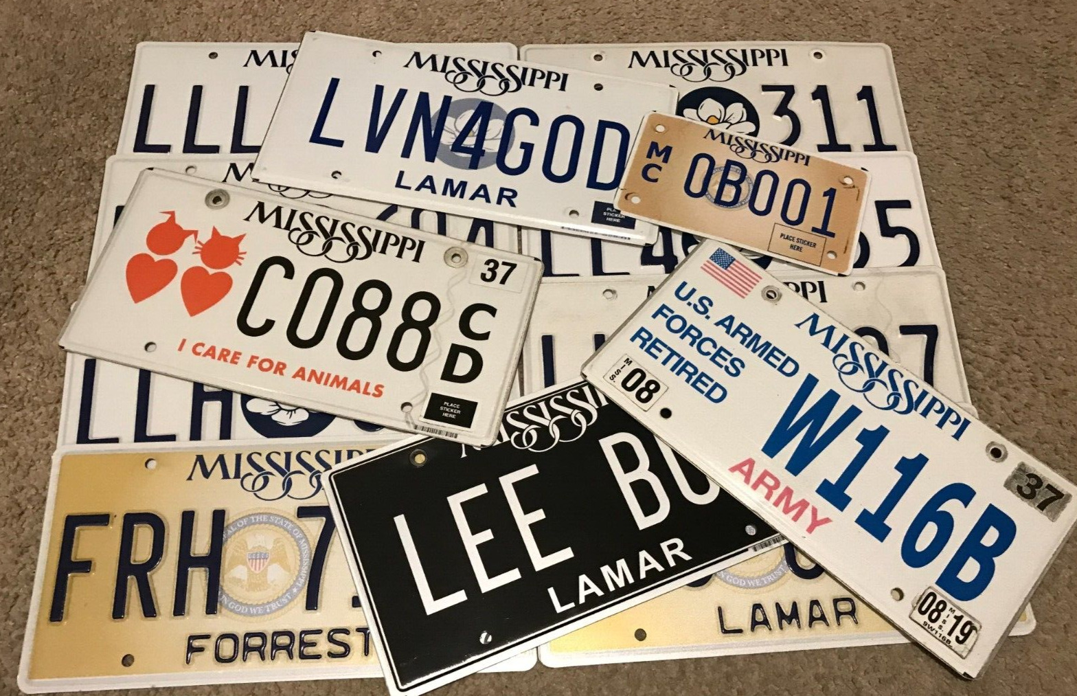 Mixed Lot of 13 License Plates for Craft/Collecting/Decorating Lot #W116B
