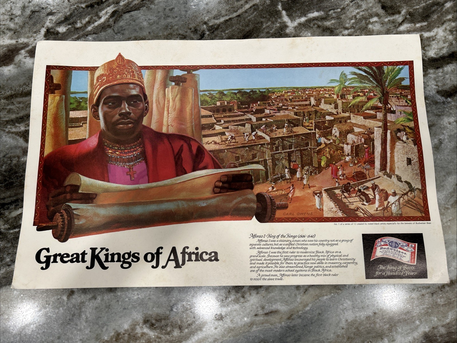 Budweiser Great Kings Of Africa Vintage Set Of 12 Posters 20 x 13 - No.  1-12