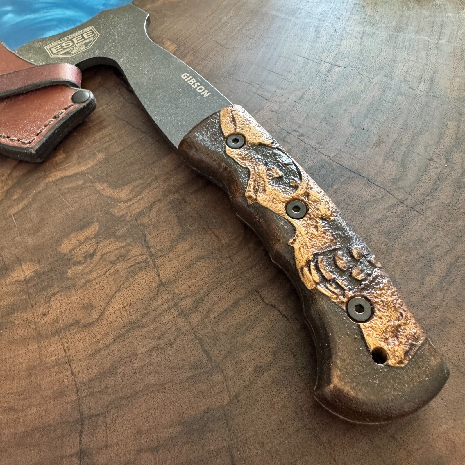 Shadowskull handles scales for ESEE Gibson Axe / custom scales / made in USA