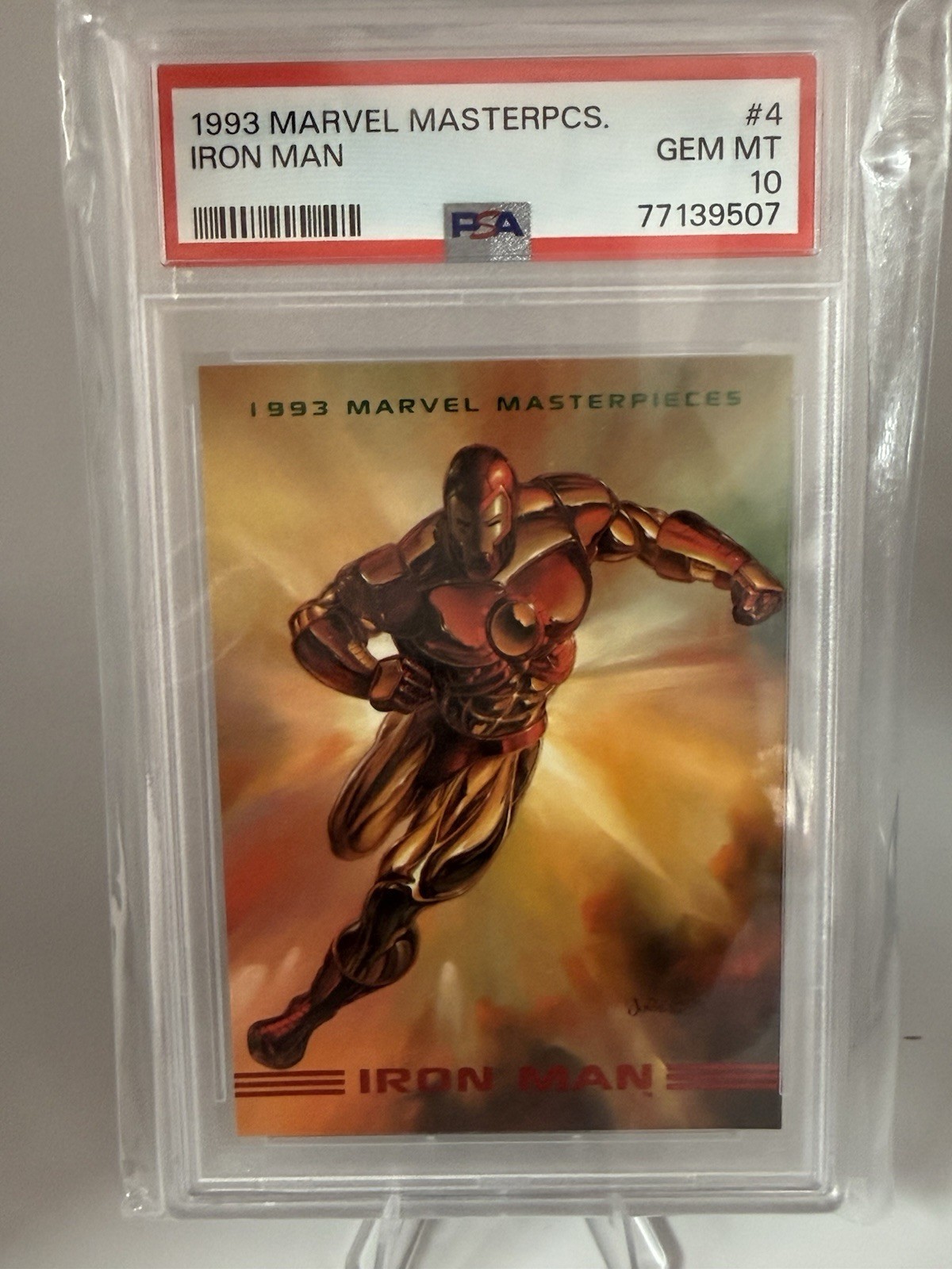 SKYBOX 1993 MARVEL MASTERPIECES #4 IRON MAN PSA 10 (Pop 131)