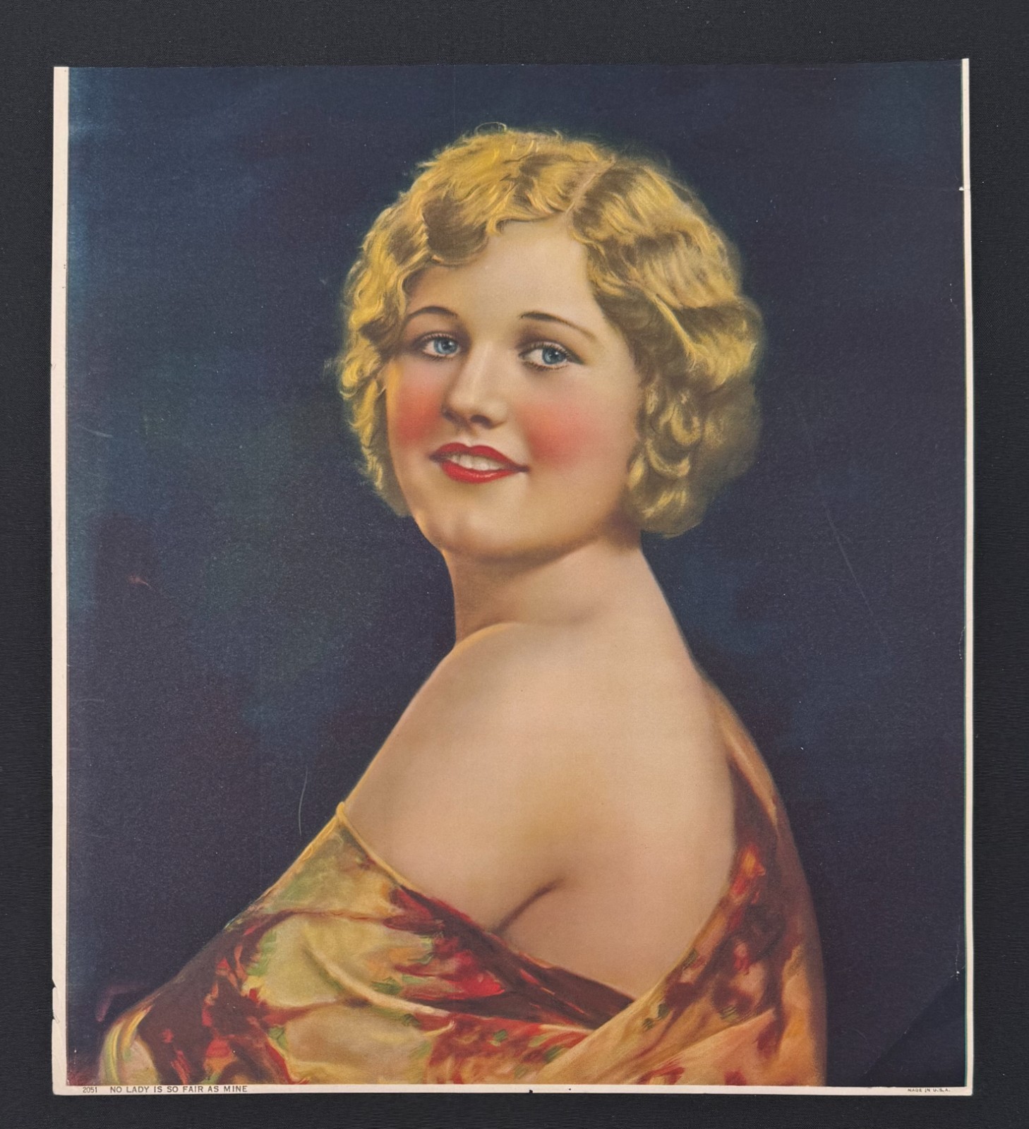 Vintage Glamour Girl Pin Up Print No Lady Is So Fair As Mine 11.5x10